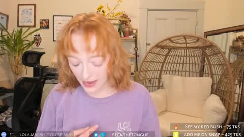 Snapshot of beckthetongue chatting on 01-24-25, 10:41 Beck the tongue online show from 01-24-25, 10:41