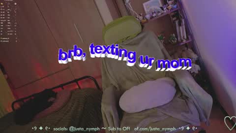 Snapshot of blushing_nymph chatting on 05-19-26, 01:56 Im Nym Justa nymph on twitter and IG online show from 05-19-26, 01:56