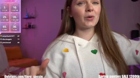 Snapshot of fiery_redhead chatting on 05-15-26, 11:45 Cassie Ventura online show from 05-15-26, 11:45