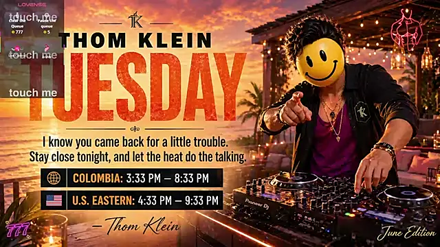 Snapshot of thomklein chatting on 07-14-26, 08:36 thomklein online show from 07-14-26, 08:36
